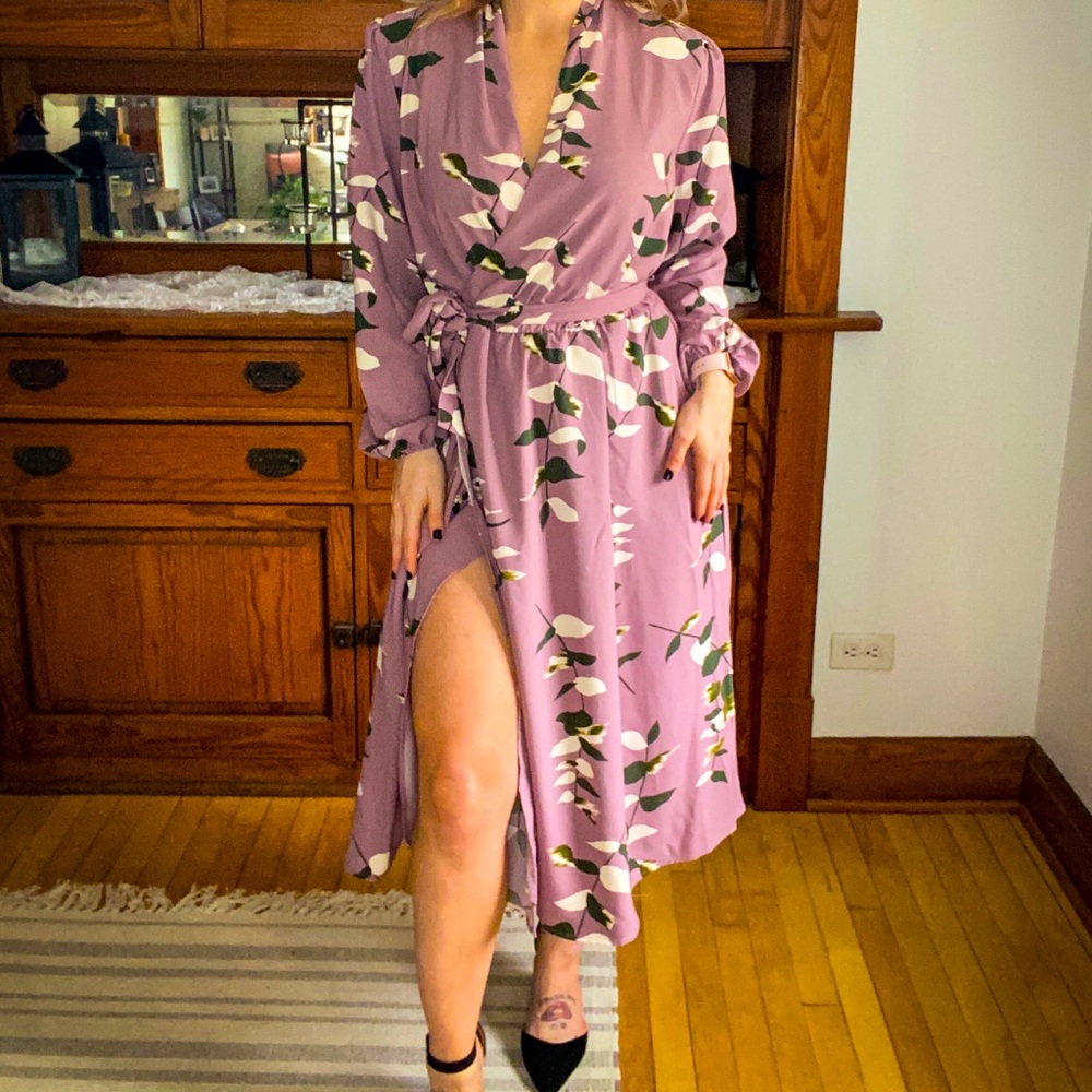 MIDI floral wrap dress